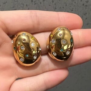 Gold Gem Bauble Earrings